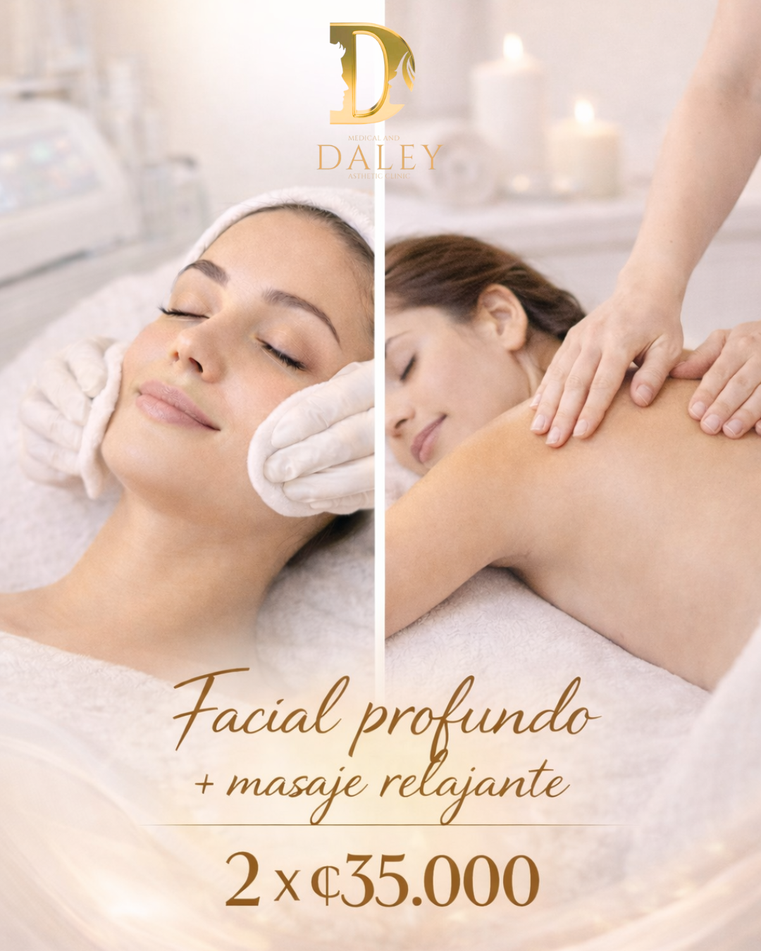 Facial Profundo + Masaje Relajante — 2x ₡35,000